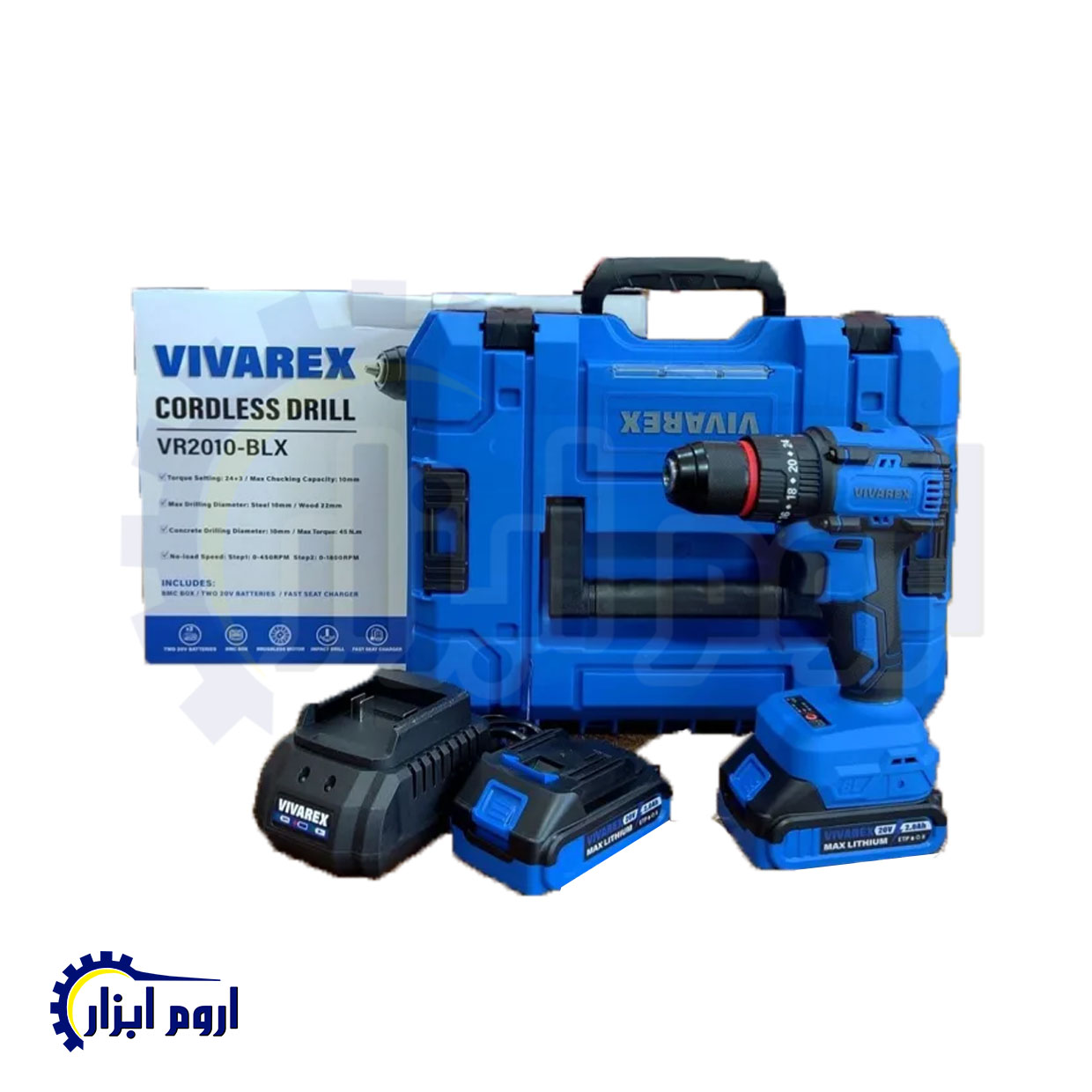 دریل شارژی چکشی براشلس ویوارکس مدل VR2010-BLX